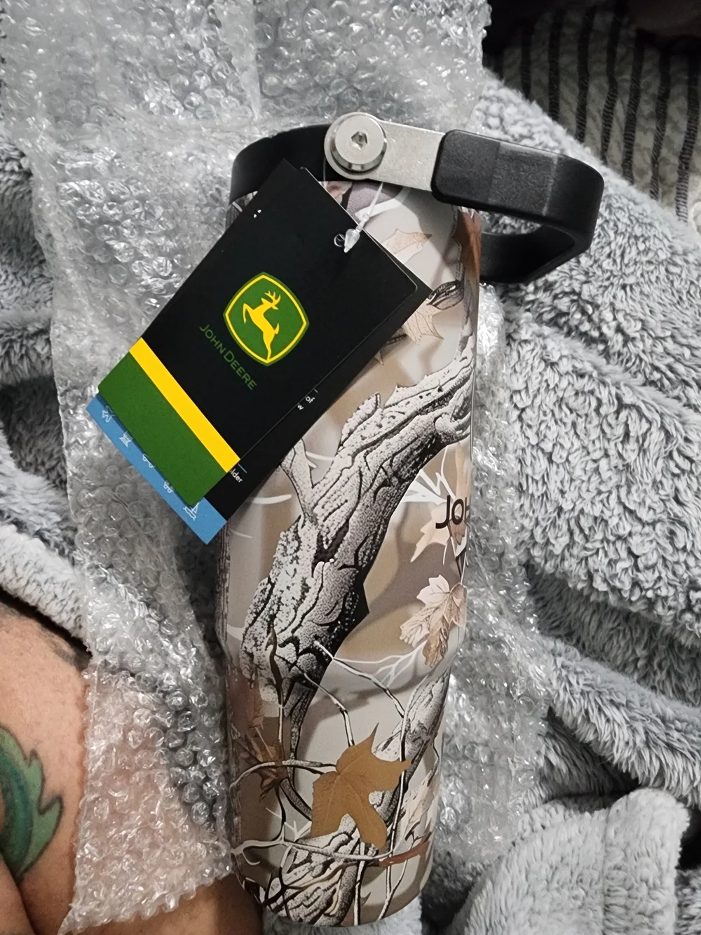 John Deere Camo Travel Tumbler - Tan, Brown, Black